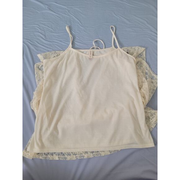 No Boundaries Lace V-Neck Slouchy Wrap Top Size XXL Ivory Boho Festival Dainty - Picture 8 of 10